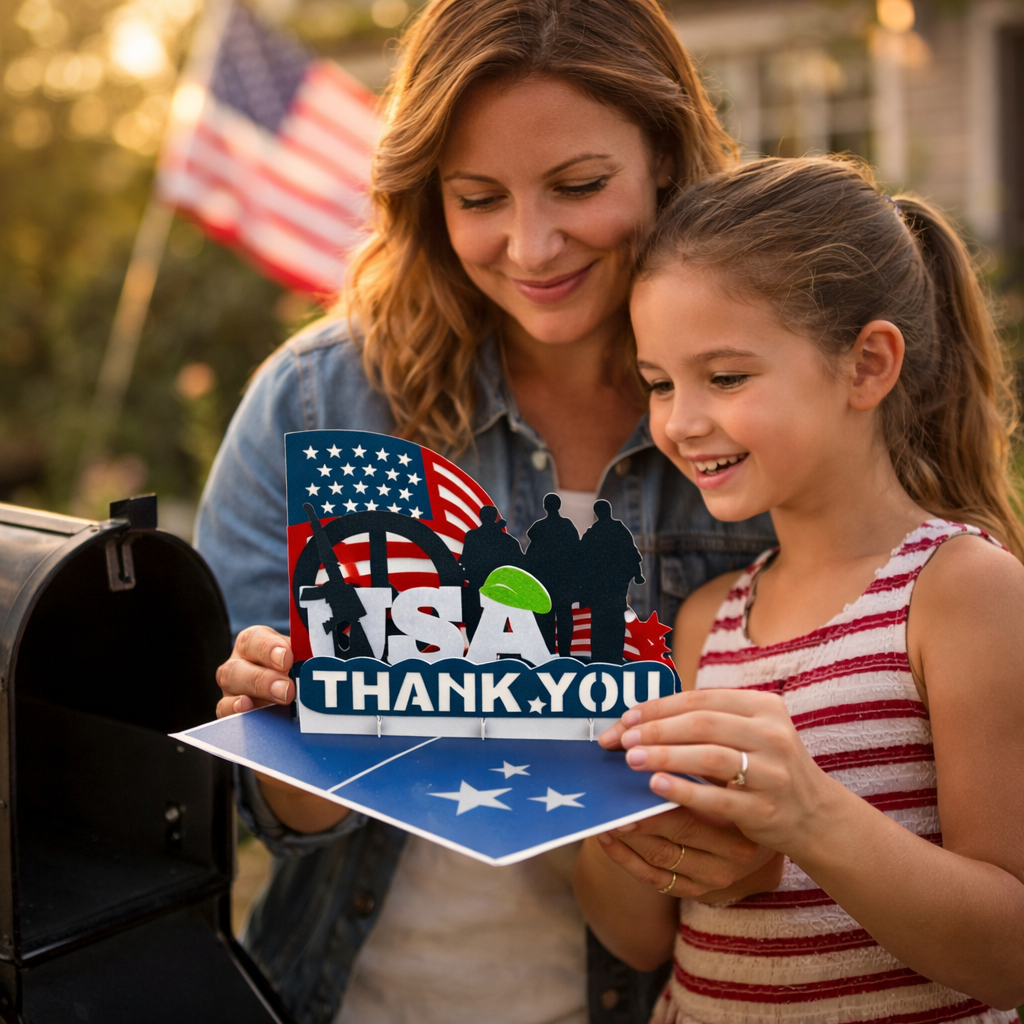 Military USA Thank You 3D Pop Up Card