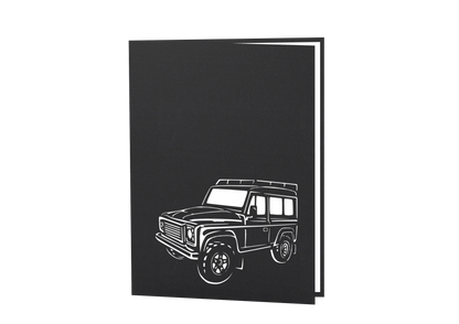 Blue Jeep 3D Pop Up Greeting Card