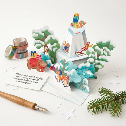 Let's Ski in Christmas 3D Pop Up Card