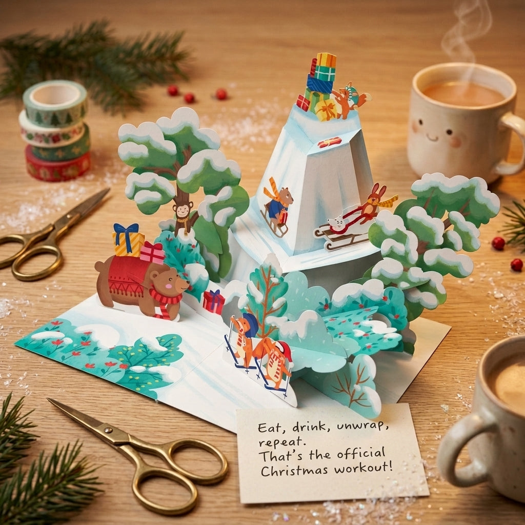 Let's Ski in Christmas 3D Pop Up Card