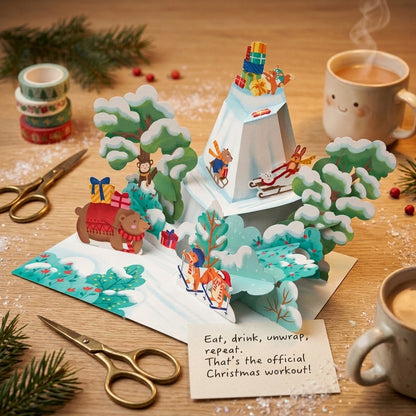 Let's Ski in Christmas 3D Pop Up Card
