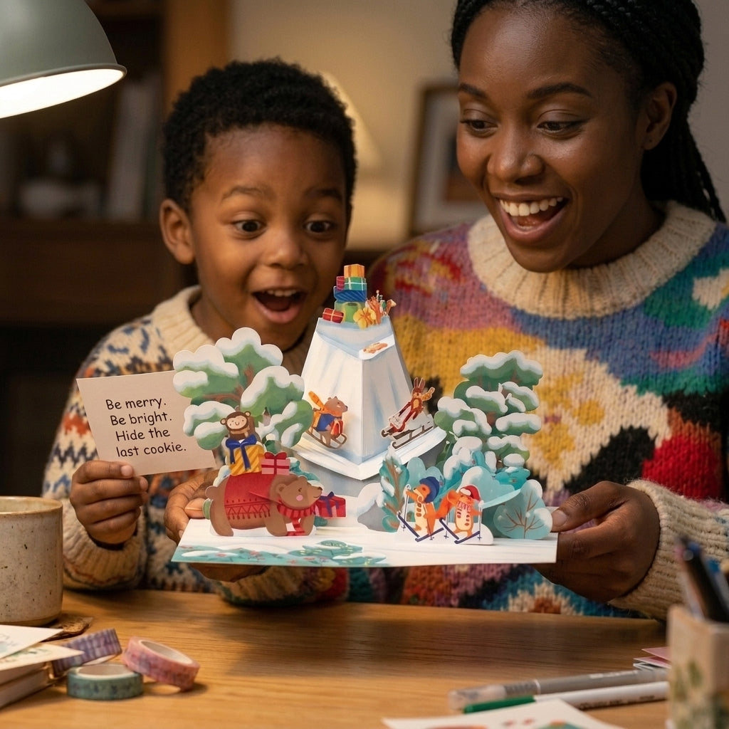 Let's Ski in Christmas 3D Pop Up Card