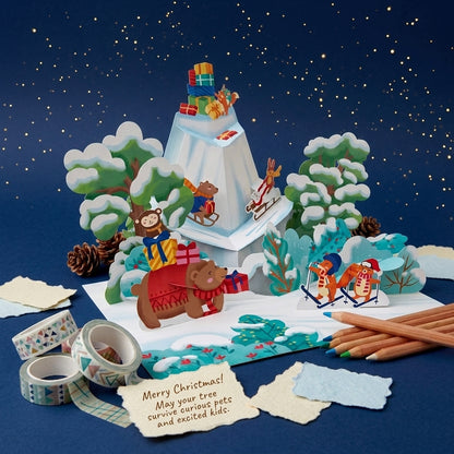 Let's Ski in Christmas 3D Pop Up Card