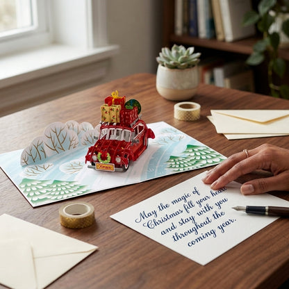 Christmas Gift Car 3D Pop Up Card