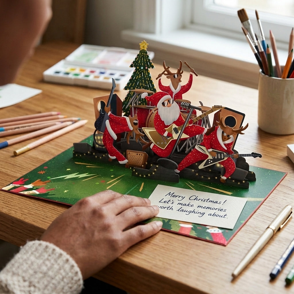 Christmas Dance Rock and Roll 3D Pop Up Card