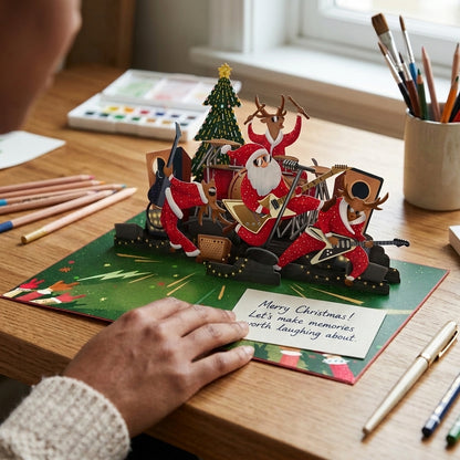 Christmas Dance Rock and Roll 3D Pop Up Card
