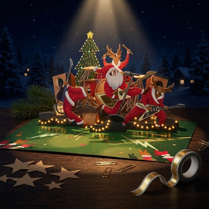 Christmas Dance Rock and Roll 3D Pop Up Card