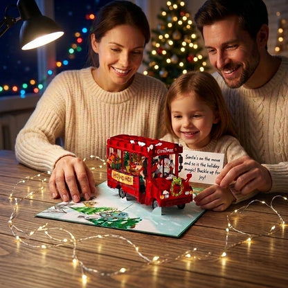 Santa Bus in Christmas 3D Pop Up Card