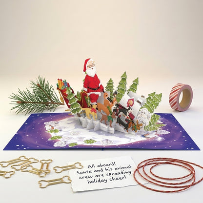 Santa Walk In Christmas 3D Pop Up Card