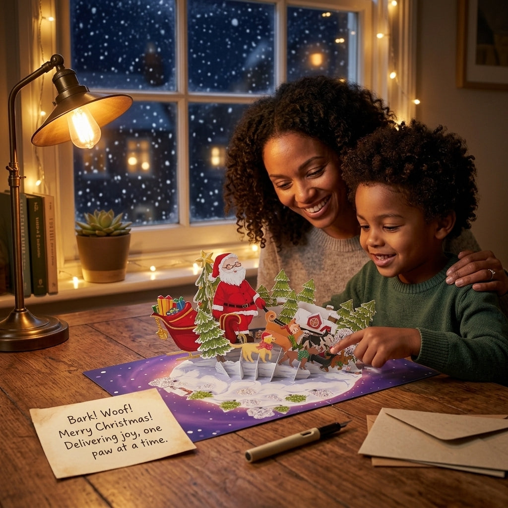 Santa Walk In Christmas 3D Pop Up Card