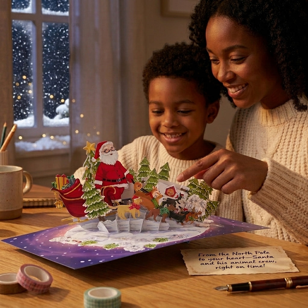 Santa Walk In Christmas 3D Pop Up Card