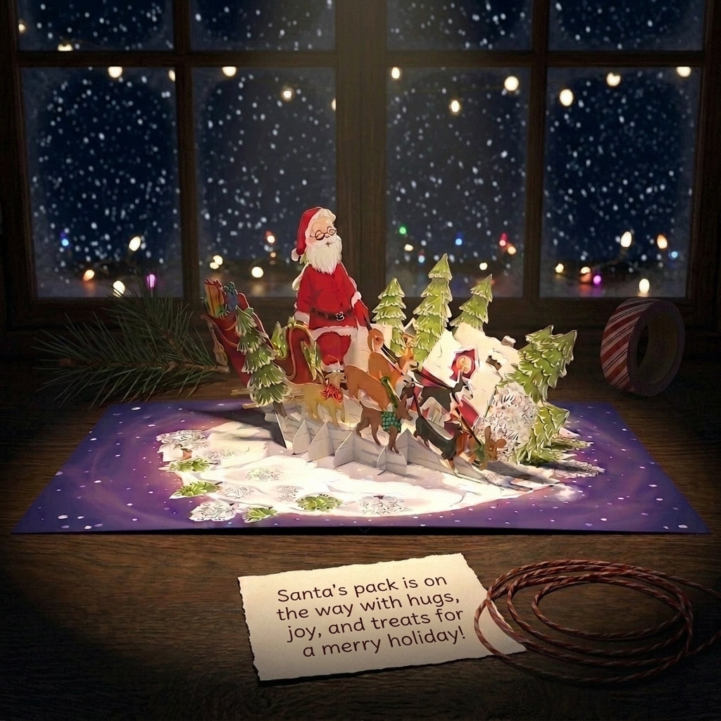 Santa Walk In Christmas 3D Pop Up Card