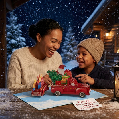 Santa in Christmas Car 3D Pop Up Card
