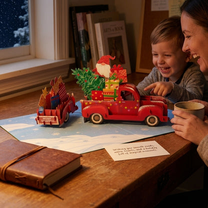 Santa in Christmas Car 3D Pop Up Card