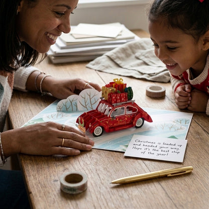 Christmas Gift Car 3D Pop Up Card