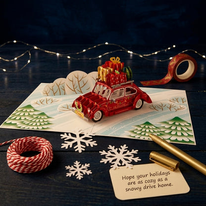 Christmas Gift Car 3D Pop Up Card