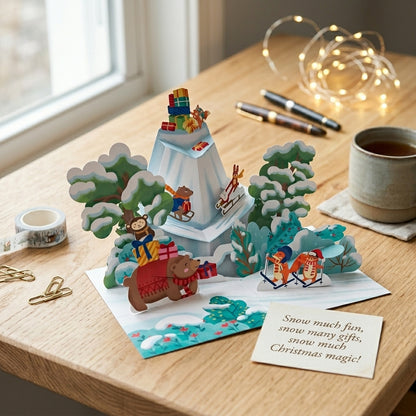 Let's Ski in Christmas 3D Pop Up Card