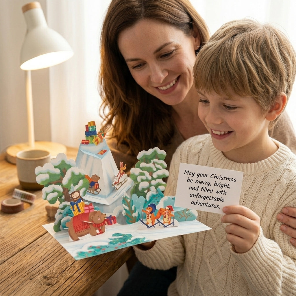 Let's Ski in Christmas 3D Pop Up Card