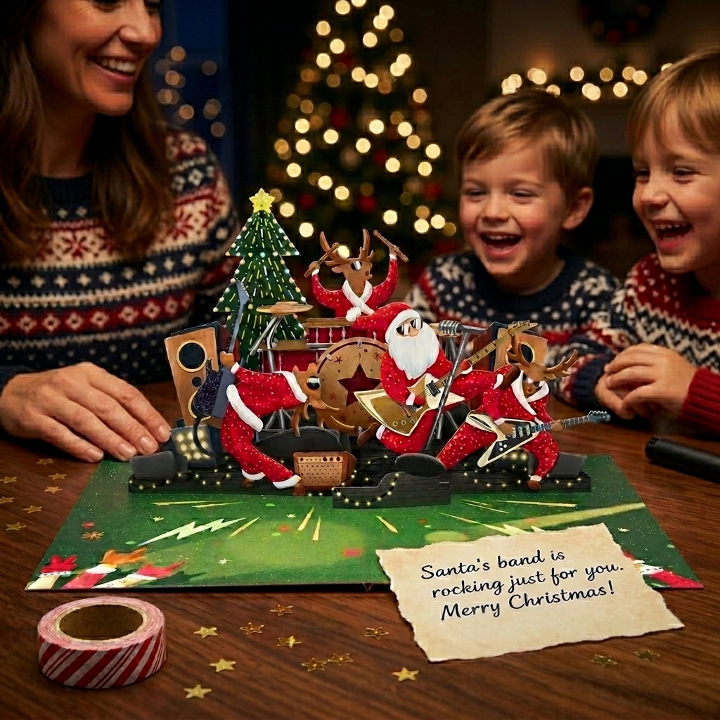 Christmas Dance Rock and Roll 3D Pop Up Card