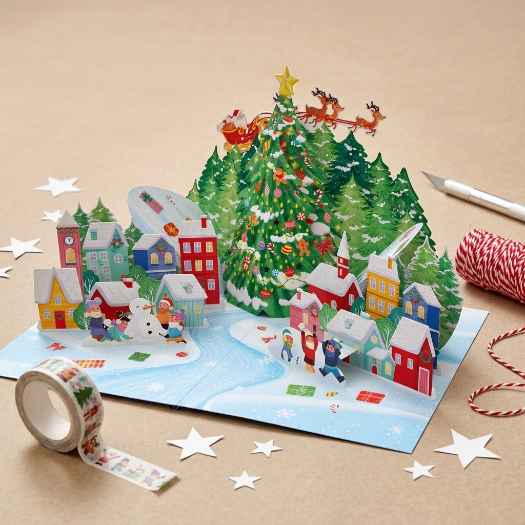 Christmas Village 3D Pop Up Card