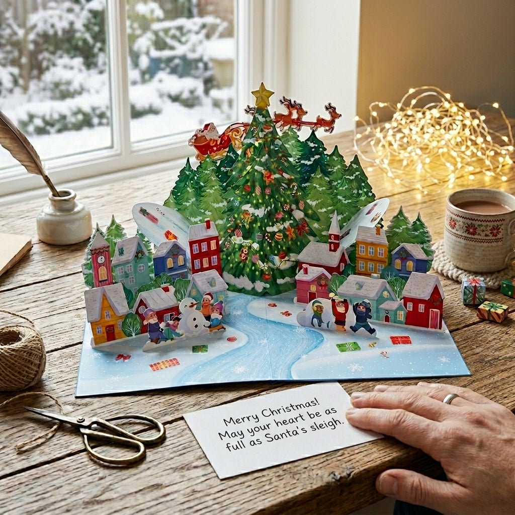 Christmas Village 3D Pop Up Card