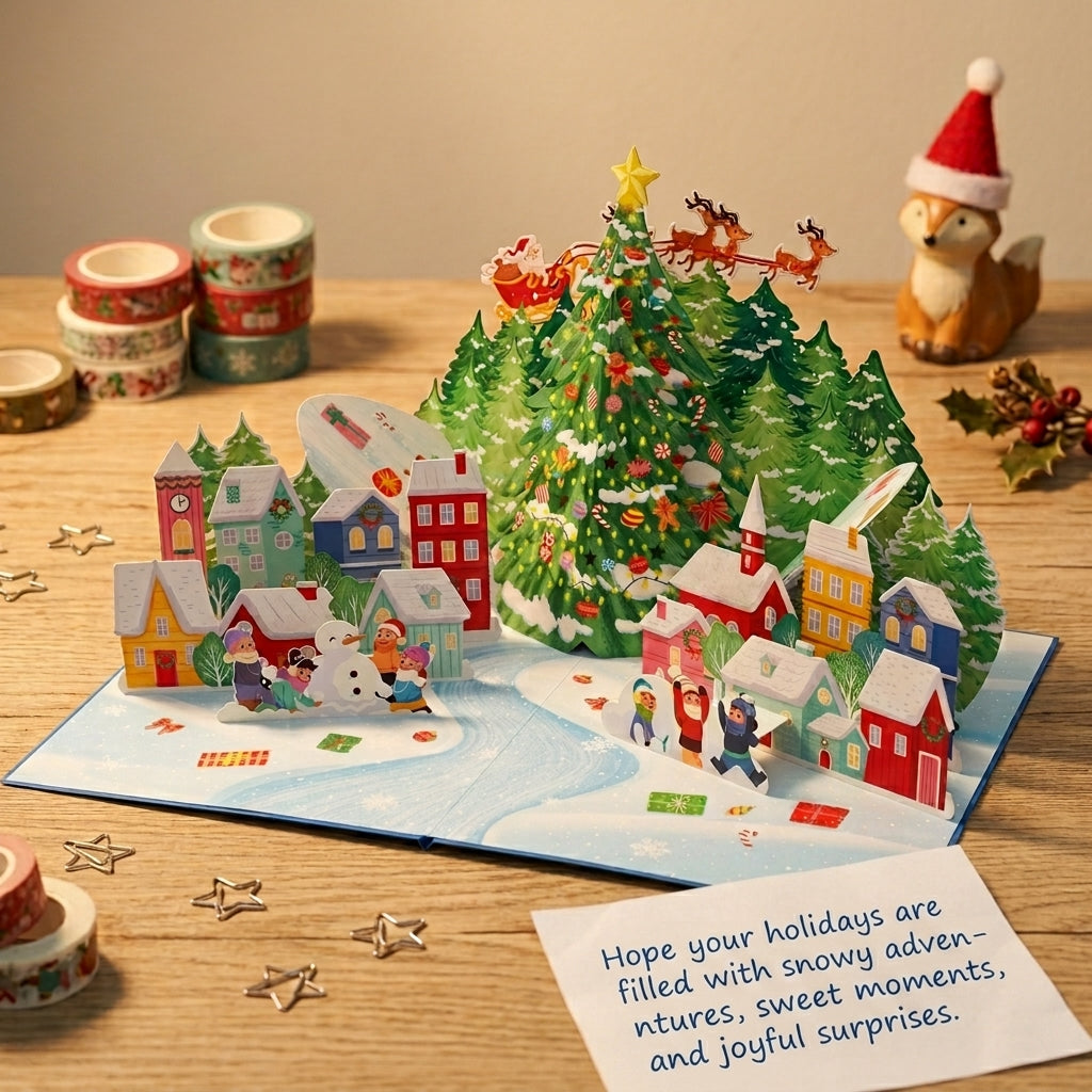 Christmas Village 3D Pop Up Card