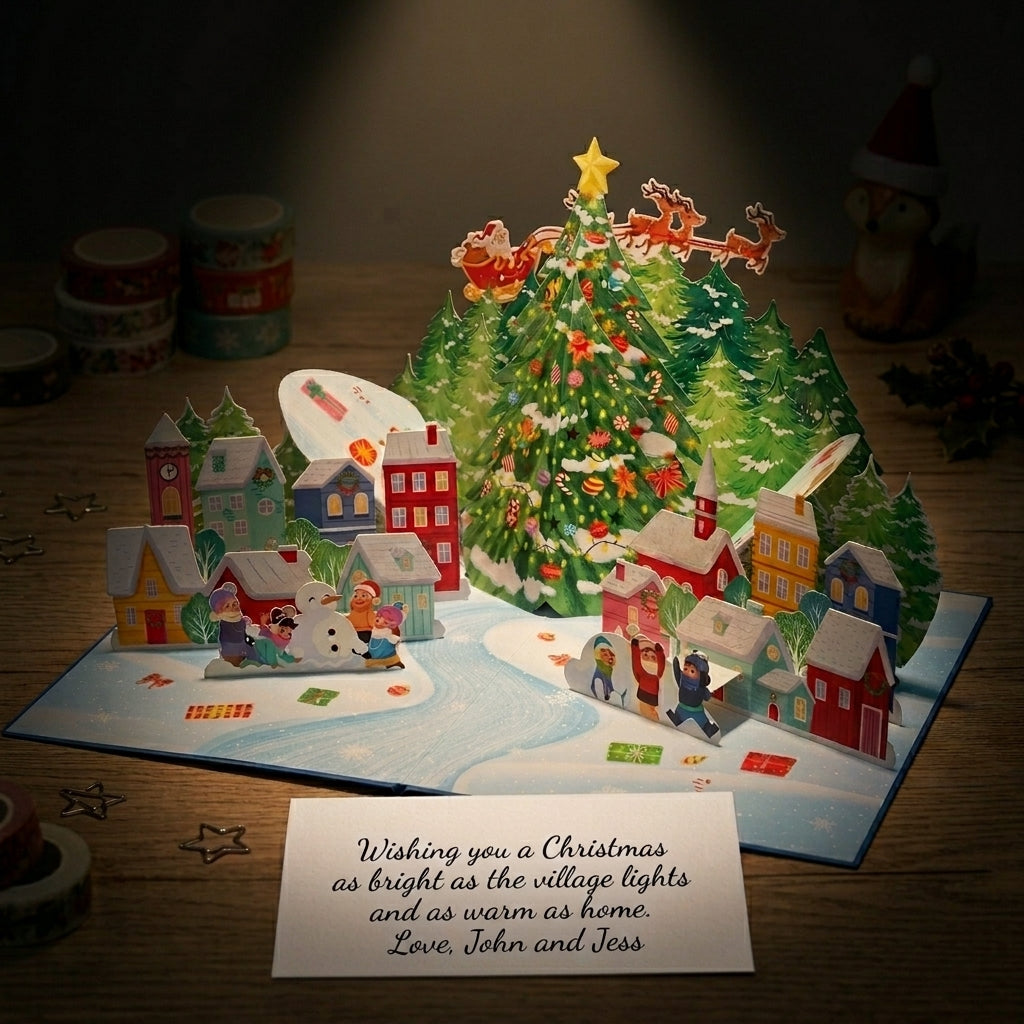 Christmas Village 3D Pop Up Card