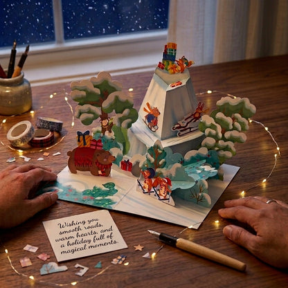 Let's Ski in Christmas 3D Pop Up Card