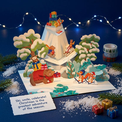 Let's Ski in Christmas 3D Pop Up Card