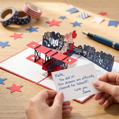 Love Flight 3D Pop Up Greeting Card