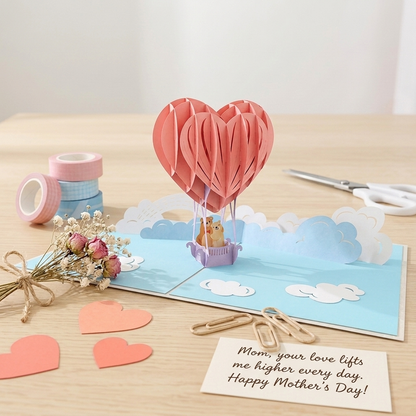 Love Air Balloon 3D Pop Up Greeting Card