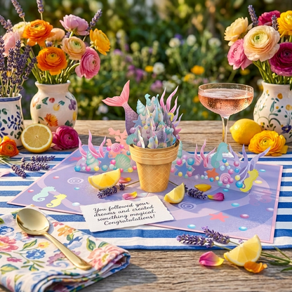 Mermaid Icecream 3D Pop Up Greeting Card