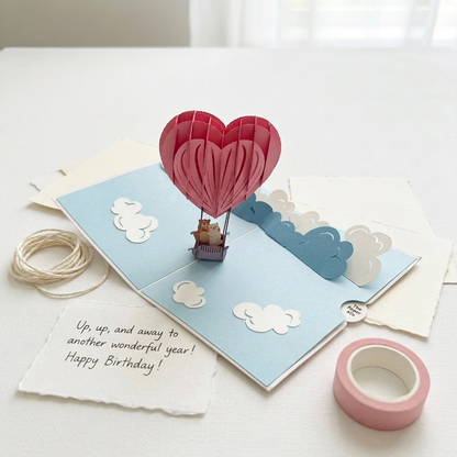 Love Air Balloon 3D Pop Up Greeting Card