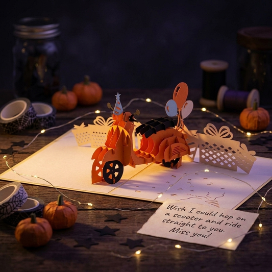 Vespa Adventure 3D Pop Up Greeting Card