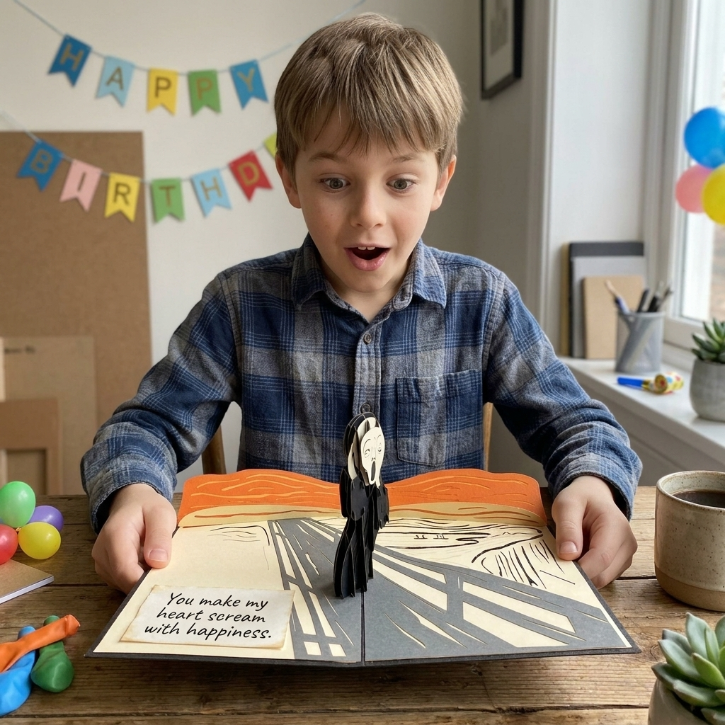 The Scream by Edvard Munch 3D Pop Up Greeting Card