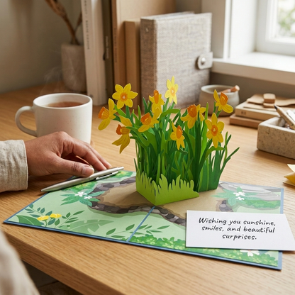 Daffodil Delight 3D Pop Up Greeting Card