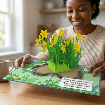 Daffodil Delight 3D Pop Up Greeting Card