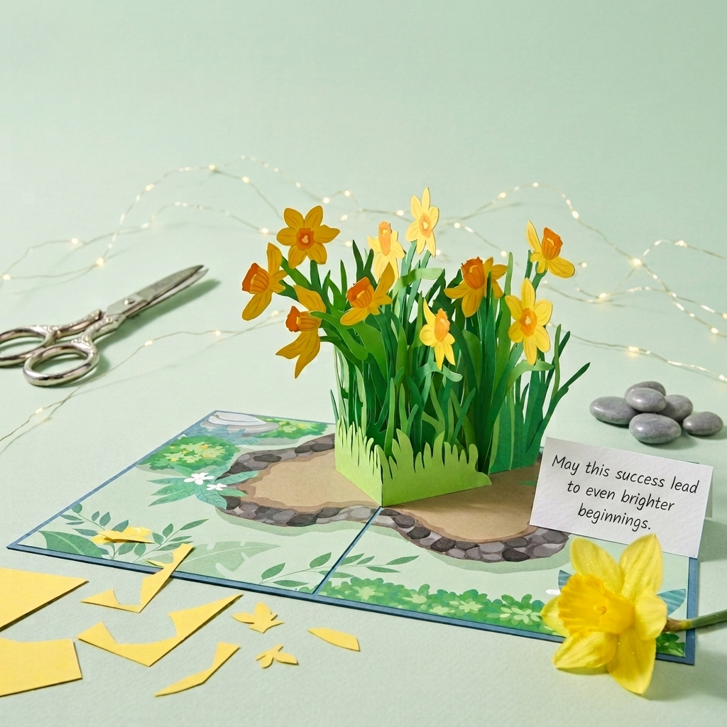 Daffodil Delight 3D Pop Up Greeting Card
