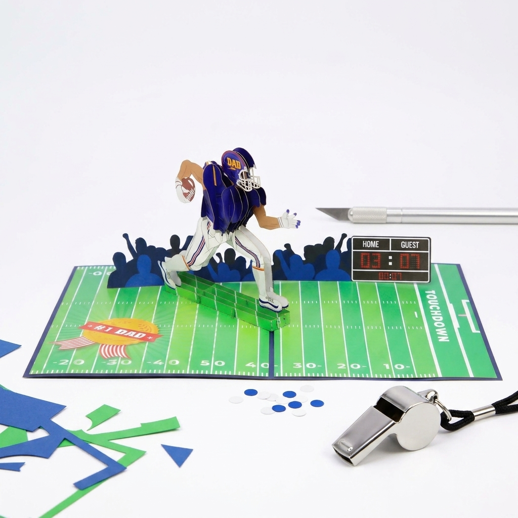 Touchdown Hero 3D Pop Up Greeting Card