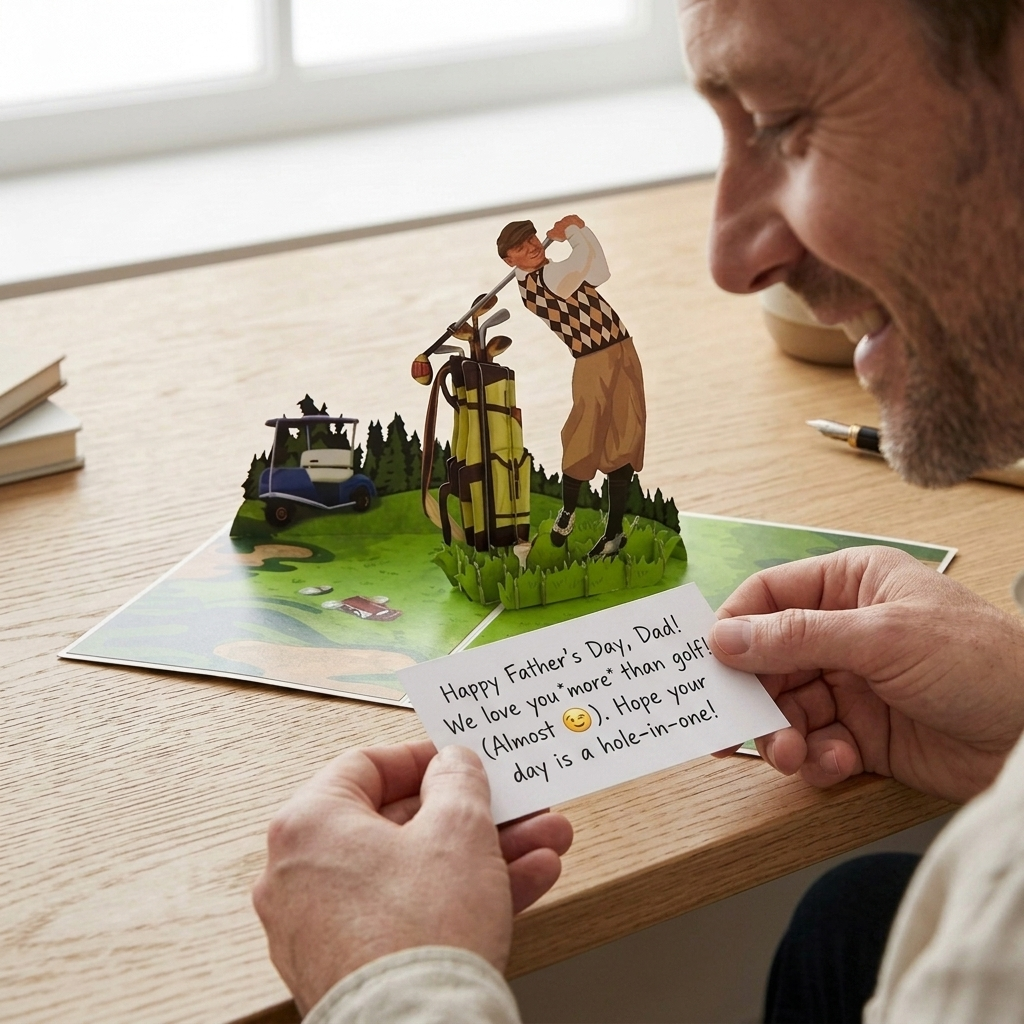 Golfing Adventure 3D Pop Up Greeting Card