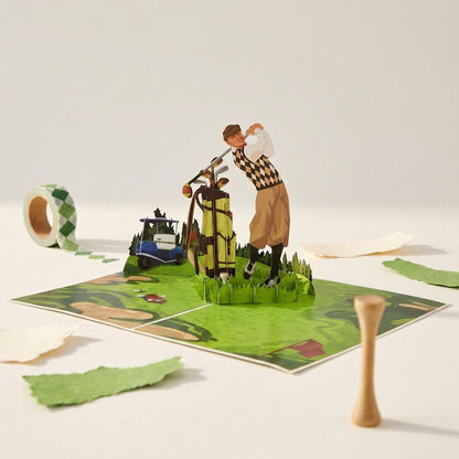 Golfing Adventure 3D Pop Up Greeting Card