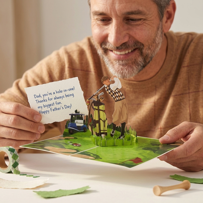 Golfing Adventure 3D Pop Up Greeting Card
