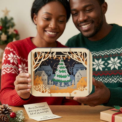 Holiday Night 3D Pop Up Greeting Card