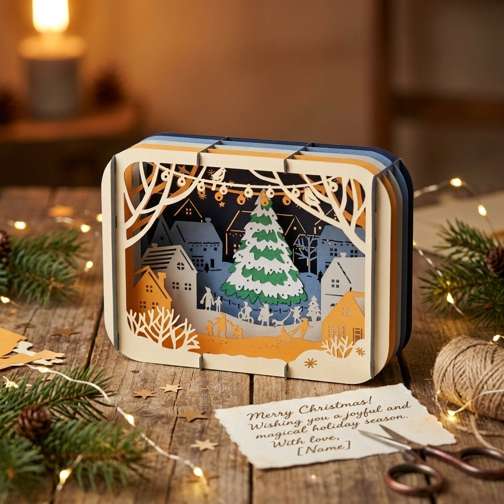 Holiday Night 3D Pop Up Greeting Card