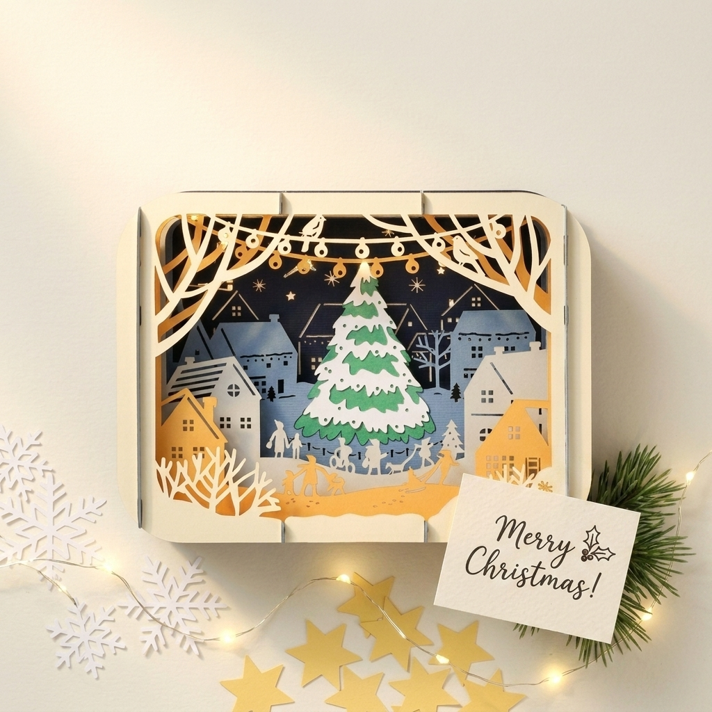 Holiday Night 3D Pop Up Greeting Card