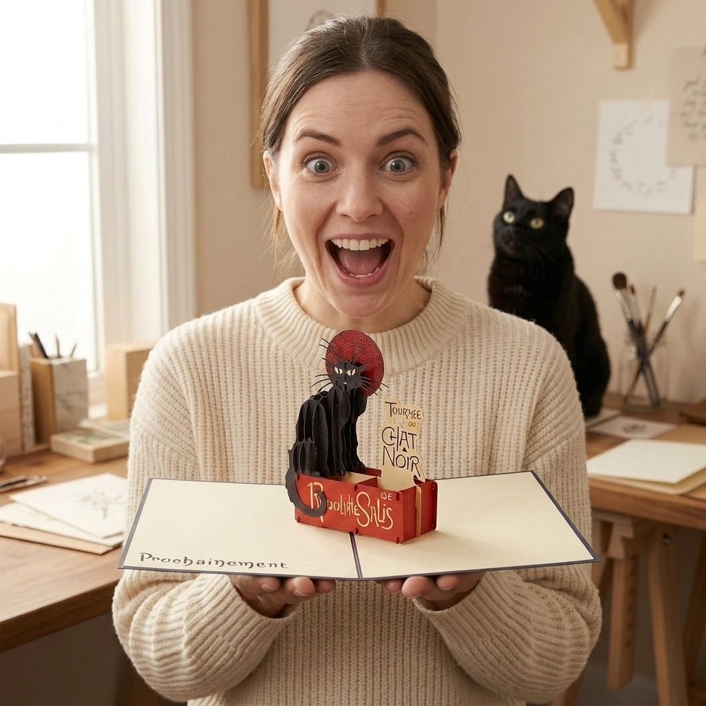 Le Chat Noir 3D Pop Up Card