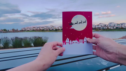 Santa Claus Lying on Floor 3D Pop Up Greeting Card