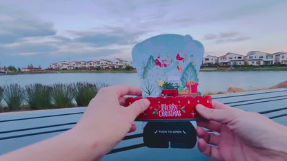 Merry Christmas Truck with Puppy 3D Pop Up Greeting Card