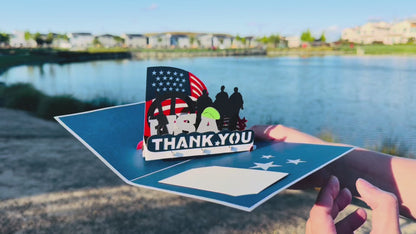 Military USA Thank You 3D Pop Up Card