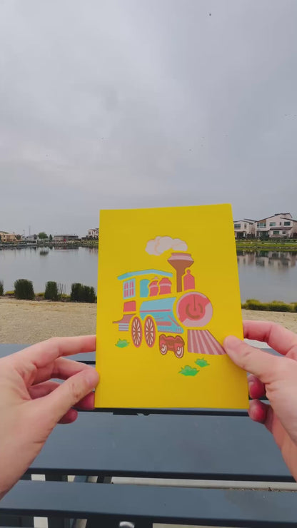 Love Train 3D Pop Up Greeting Card